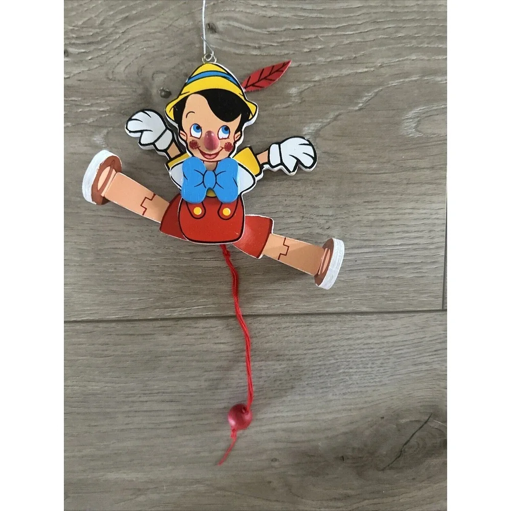 Vintage 1988 Pinocchio Wooden Pull Puppet The Walt‎ Disney Company